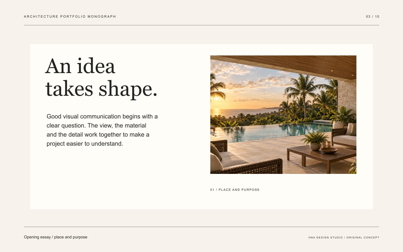 Original graphic study: Opening essay / place and purpose