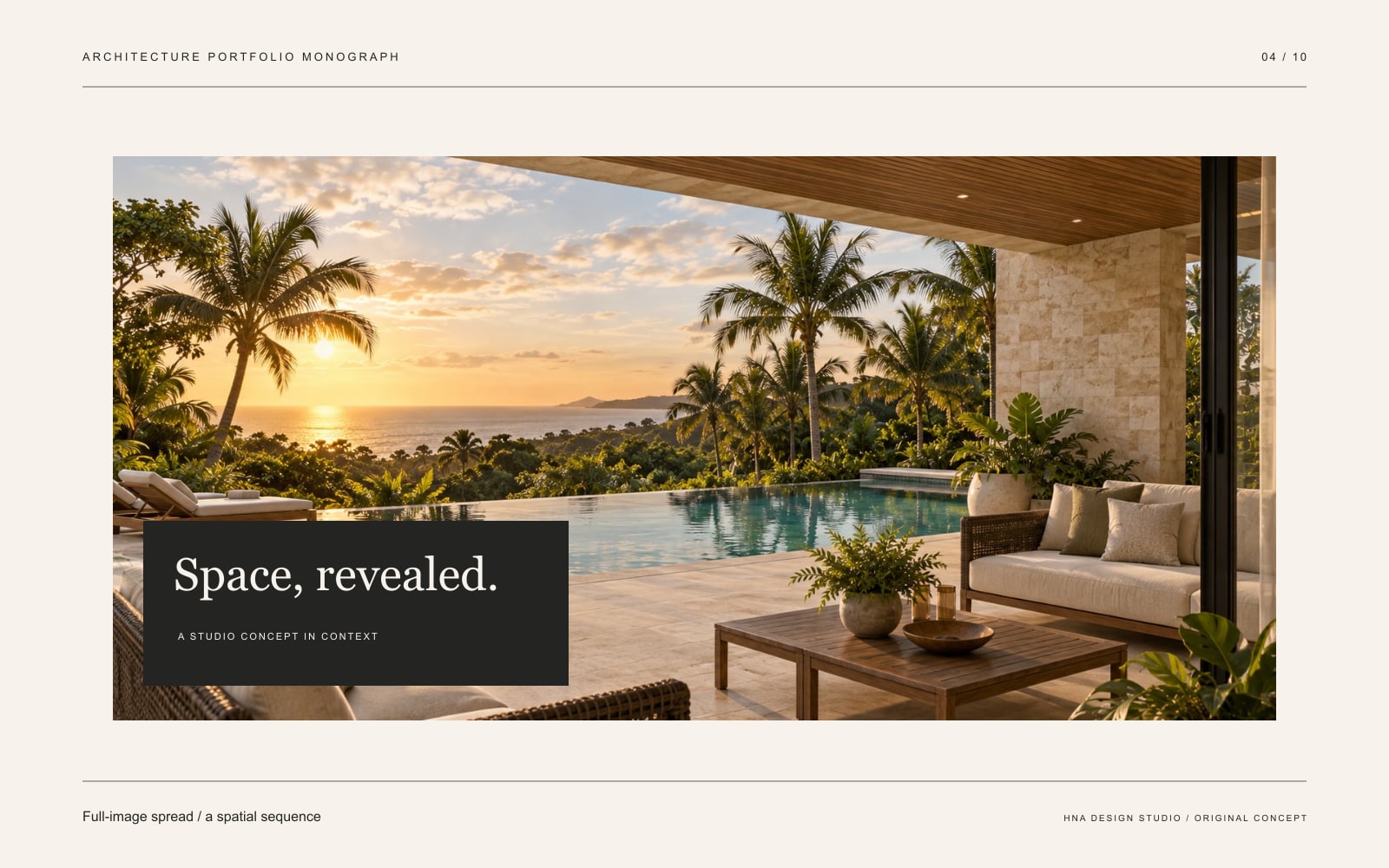 Original graphic study: Full-image spread / a spatial sequence