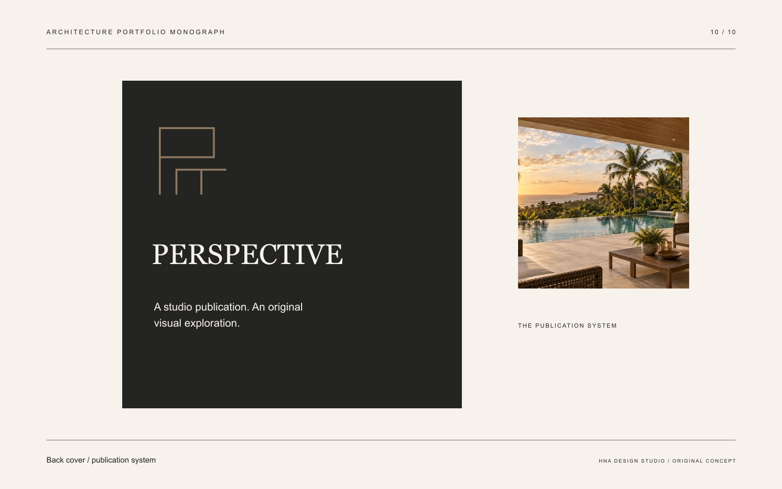 Original graphic study: Back cover / publication system