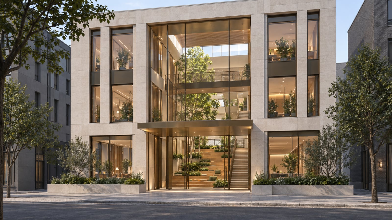 AI-assisted storyboard study: Street arrival into the building