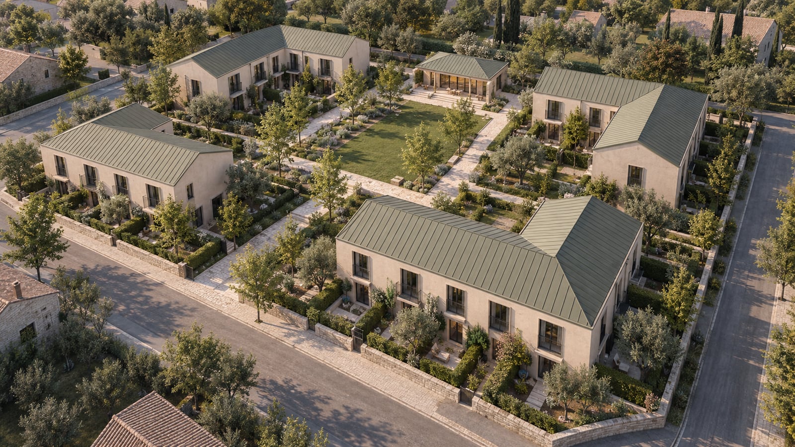 AI-assisted concept visualization: Overall masterplan aerial