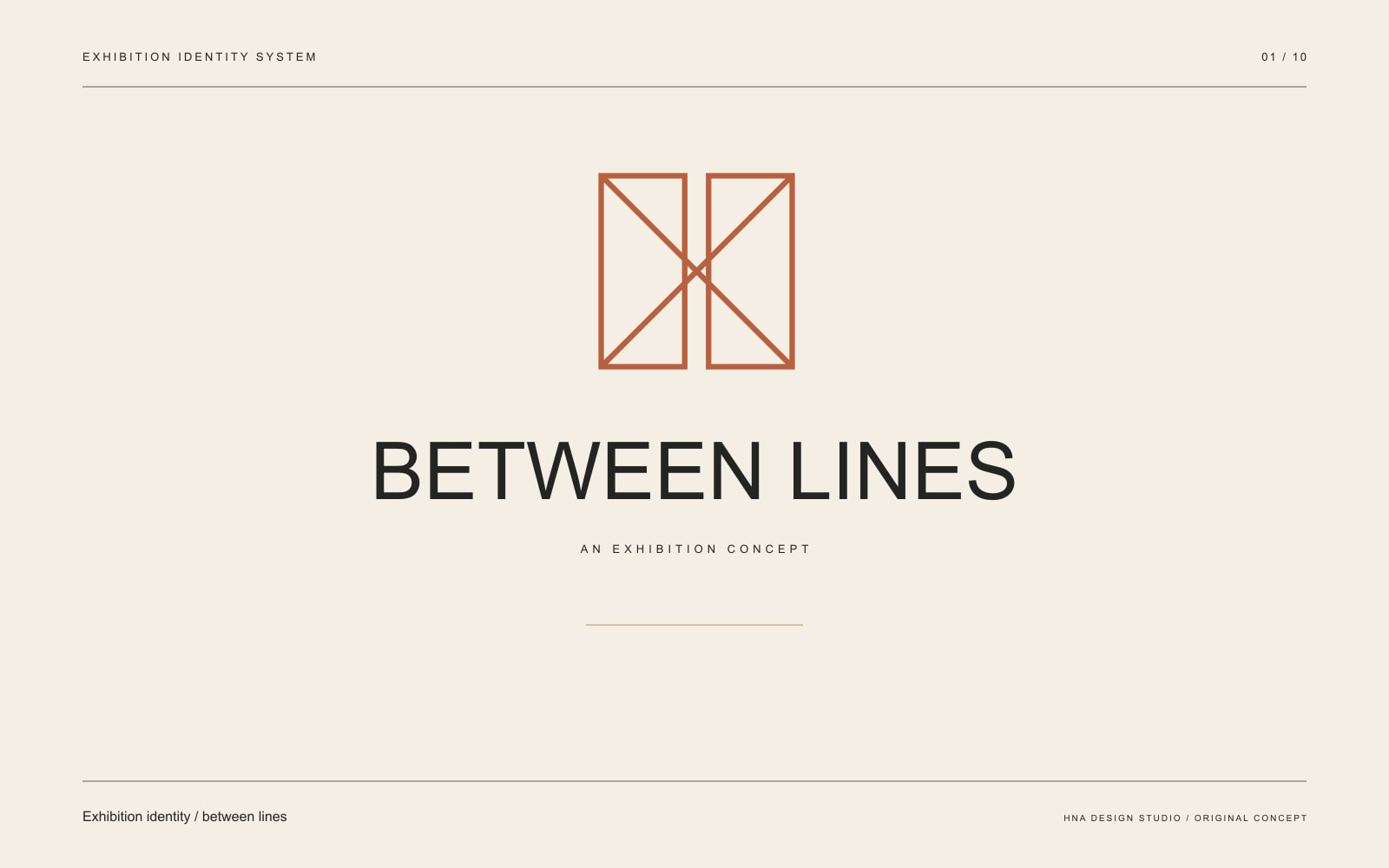 Original graphic study: Exhibition identity / between lines