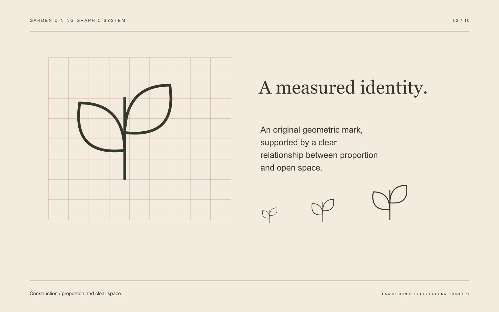 Original graphic study: Construction / proportion and clear space