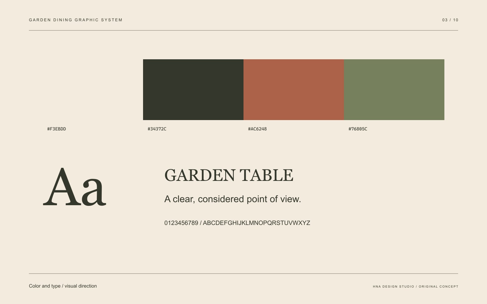 Original graphic study: Color and type / visual direction