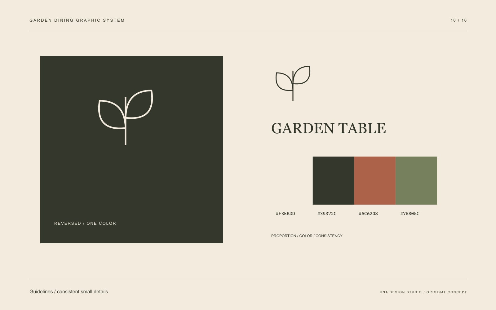 Original graphic study: Guidelines / consistent small details