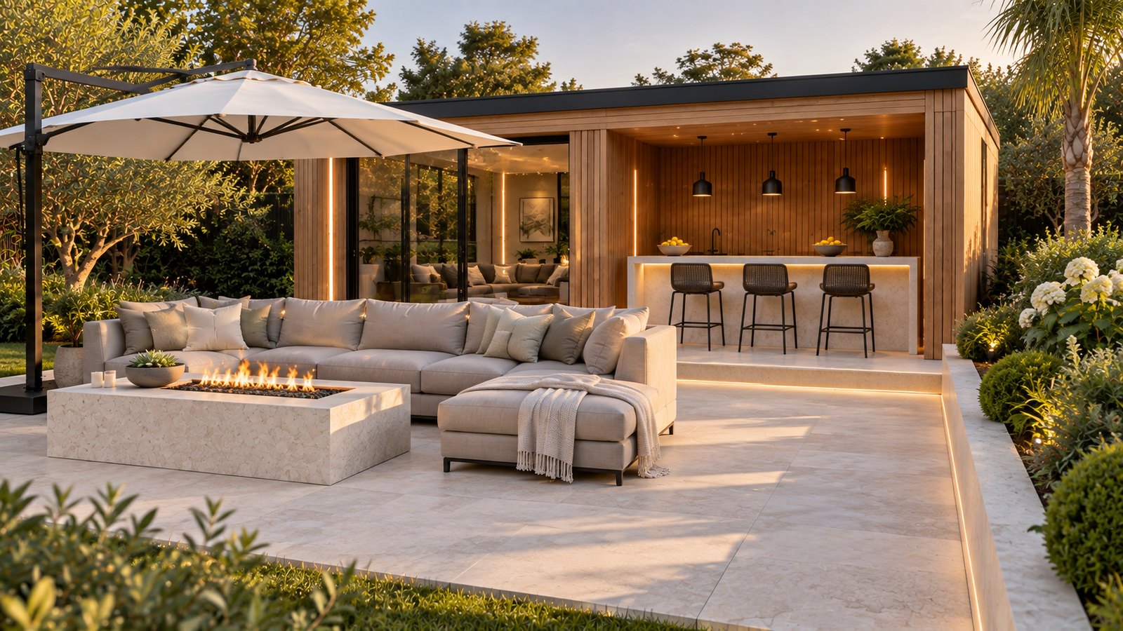 AI-assisted concept visualization: Outdoor bar and preparation edge