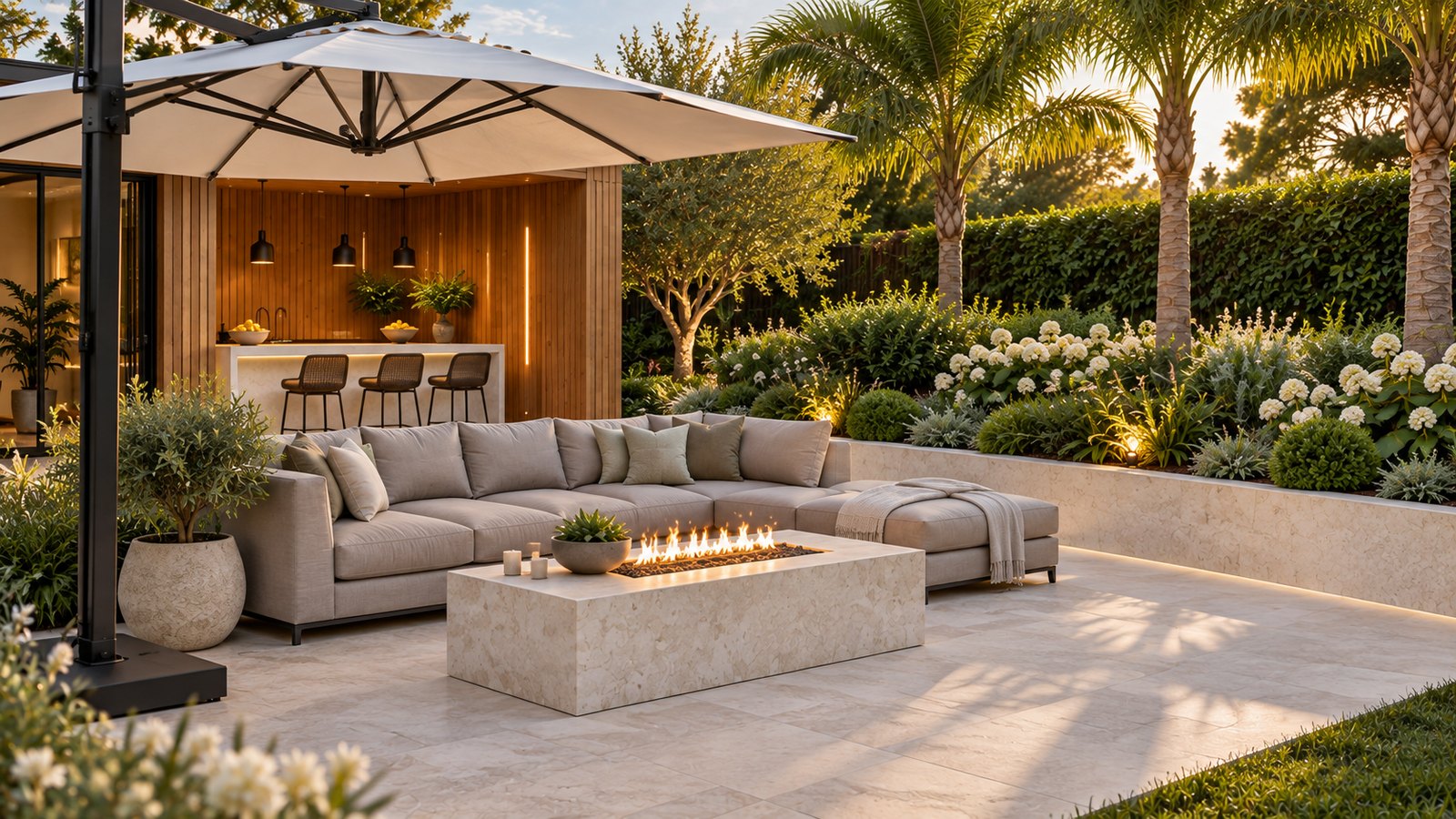 AI-assisted concept visualization: Planting behind the lounge