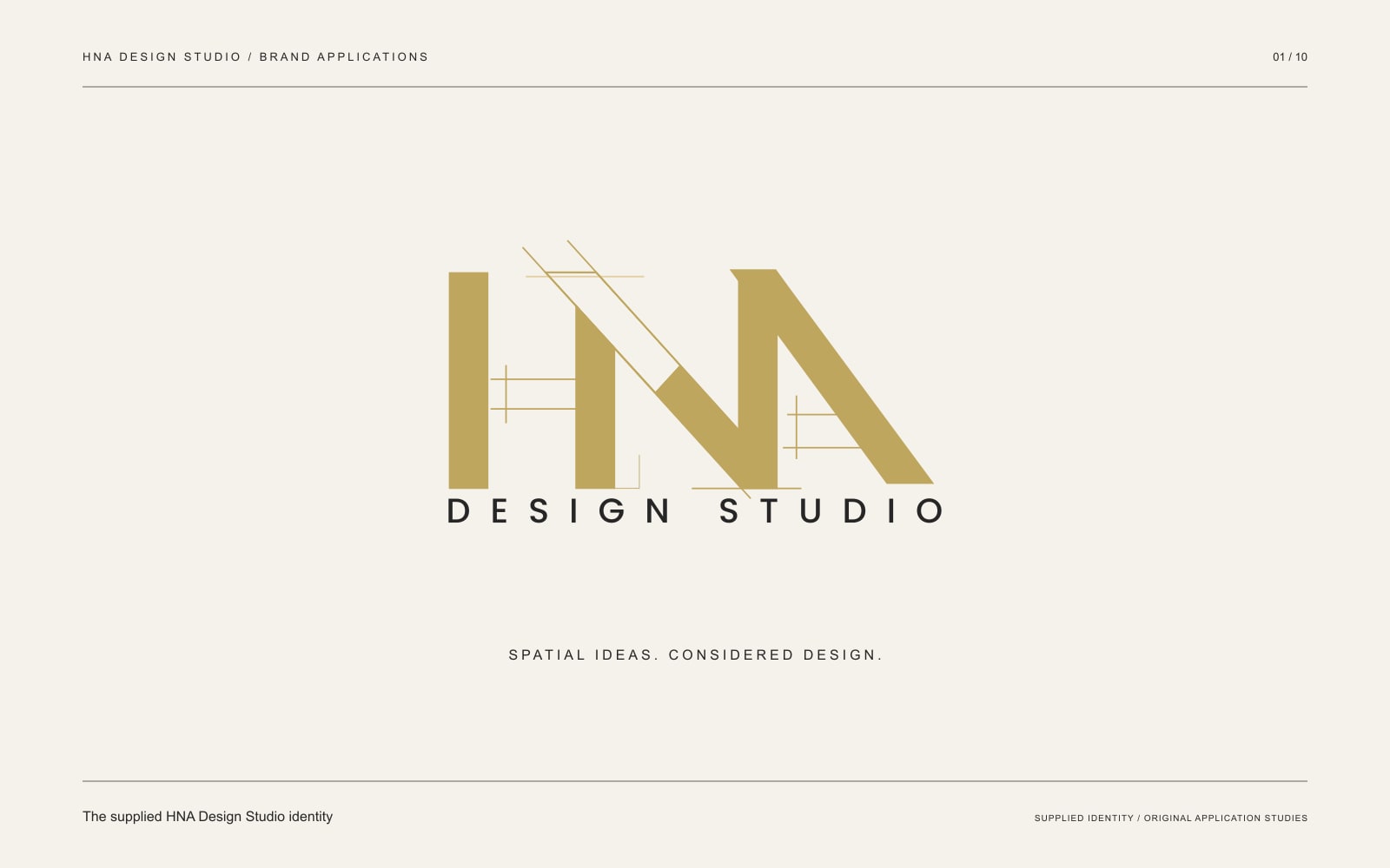 The supplied HNA Design Studio identity