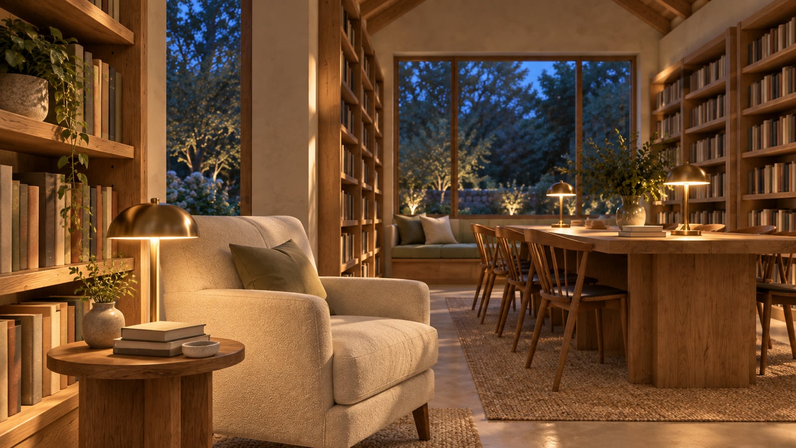 AI-assisted storyboard study: Evening armchair and reading lamp