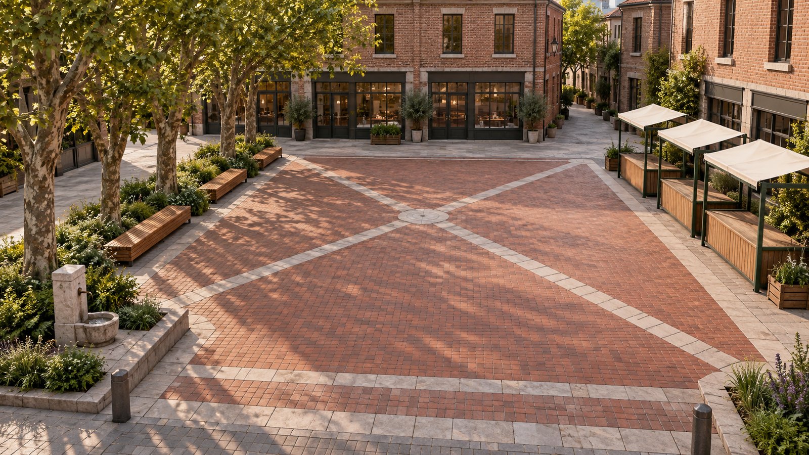 AI-assisted concept visualization: Market square and surrounding edges overview