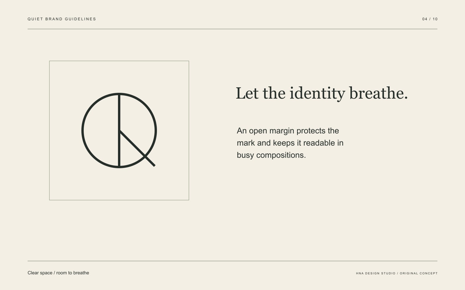 Original graphic study: Clear space / room to breathe