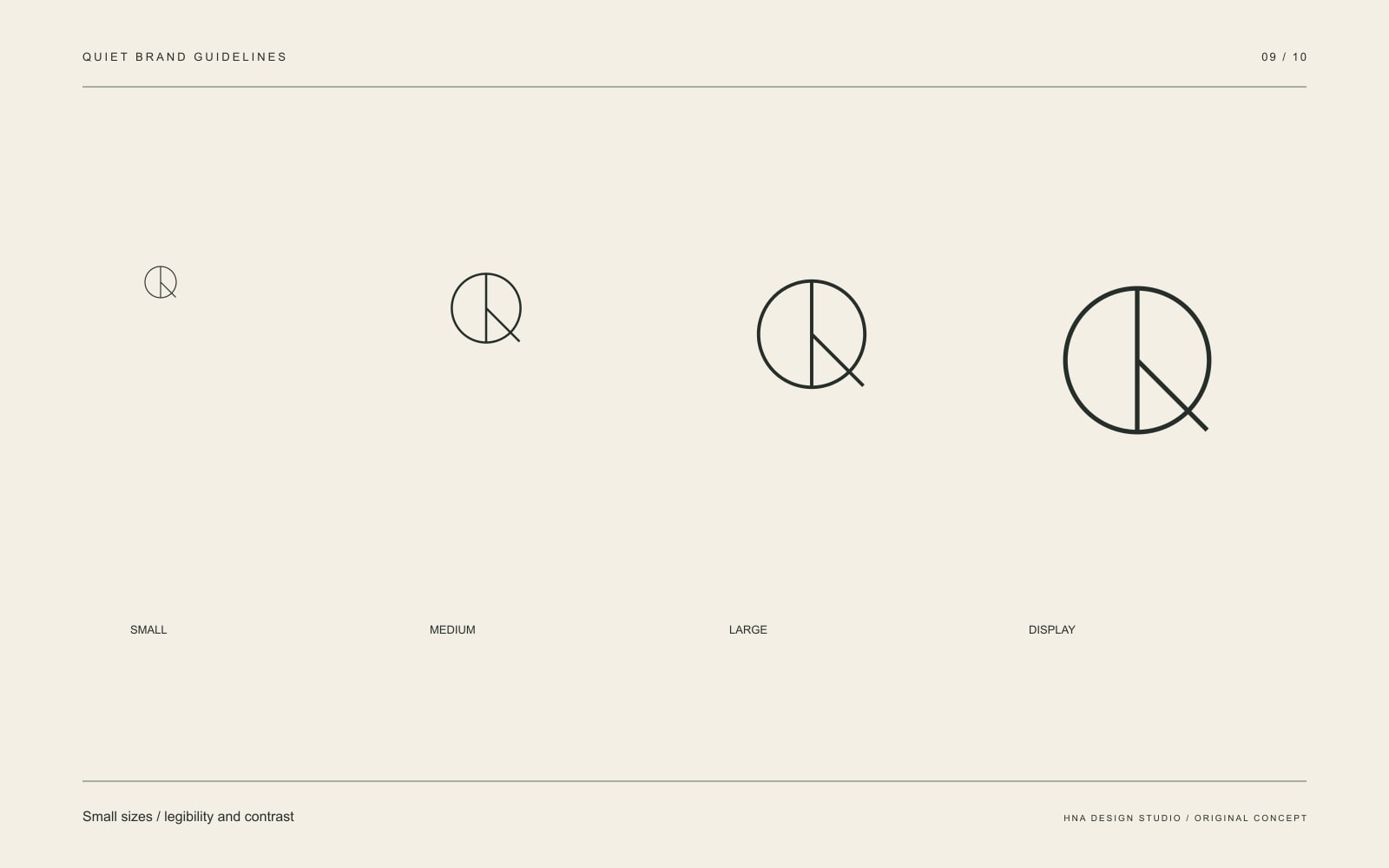 Original graphic study: Small sizes / legibility and contrast