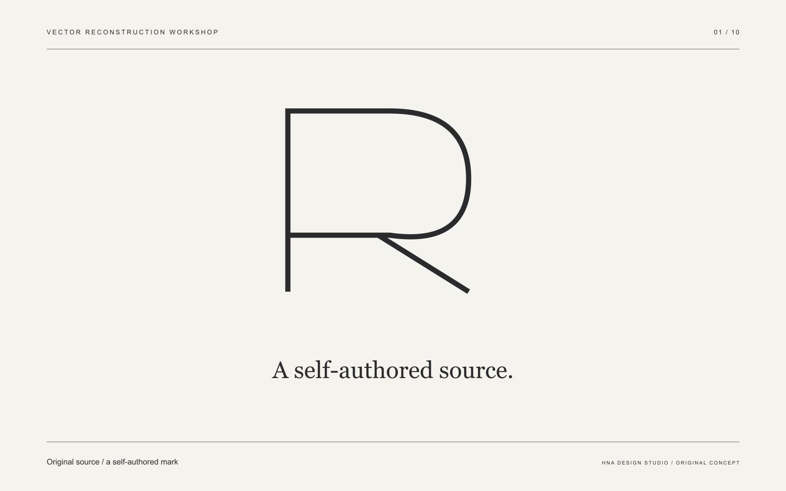 Original graphic study: Original source / a self-authored mark